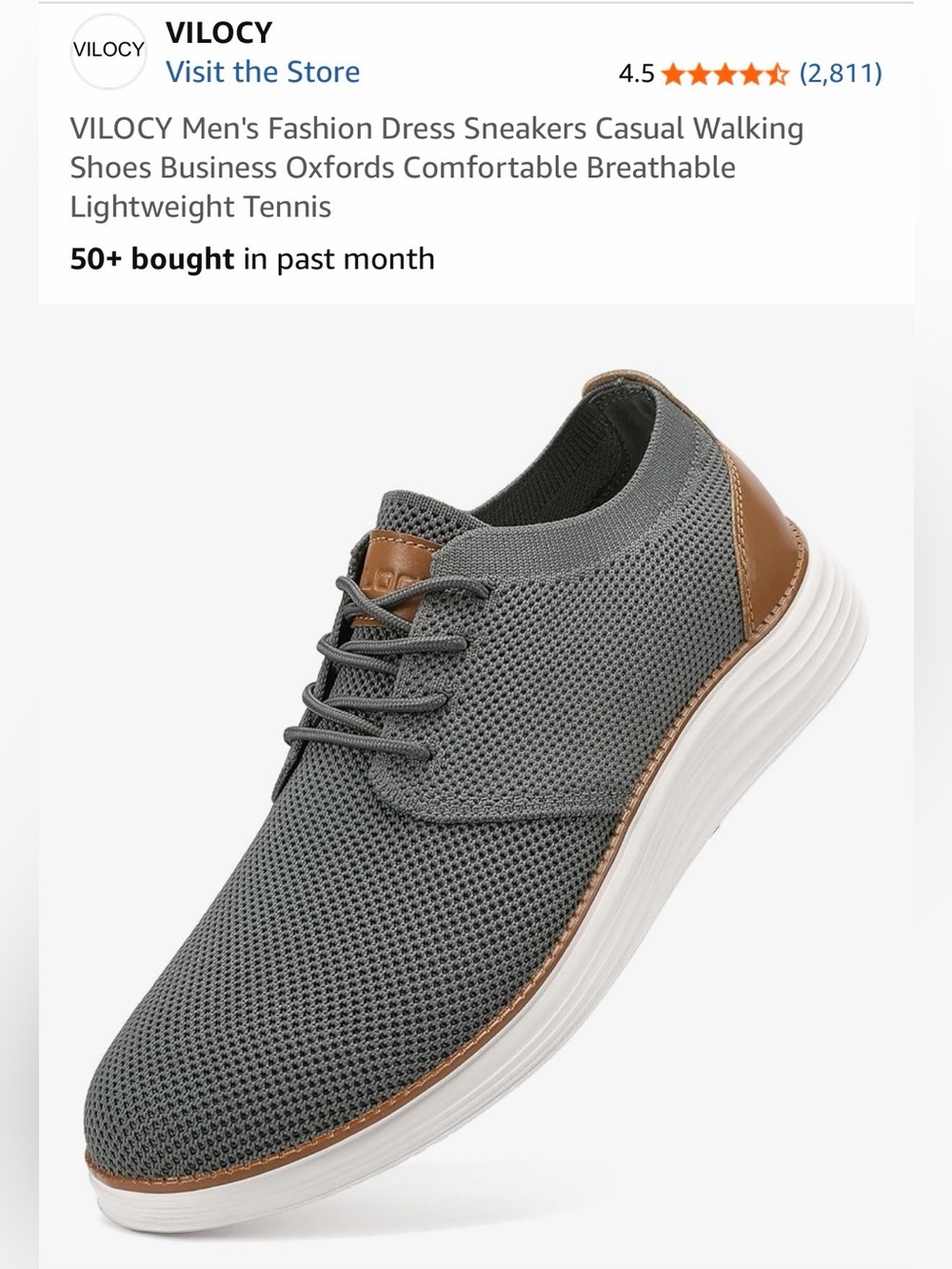 Men's Gray and Tan Casual Shoes